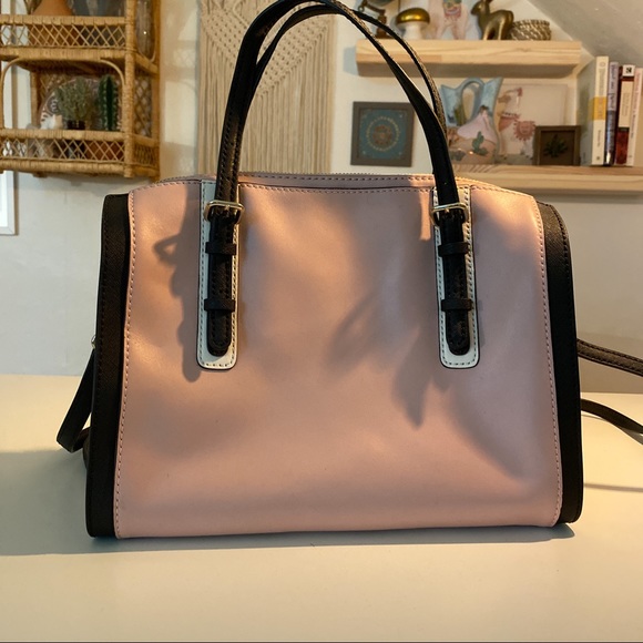 kate spade pink and black satchel purse - Picture 2 of 7